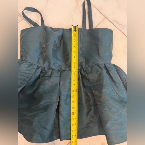 NWT Mare Anthropologie Women XL Forest Green Pleated Fit & Flare Formal Tank Top - Picture 3 of 8